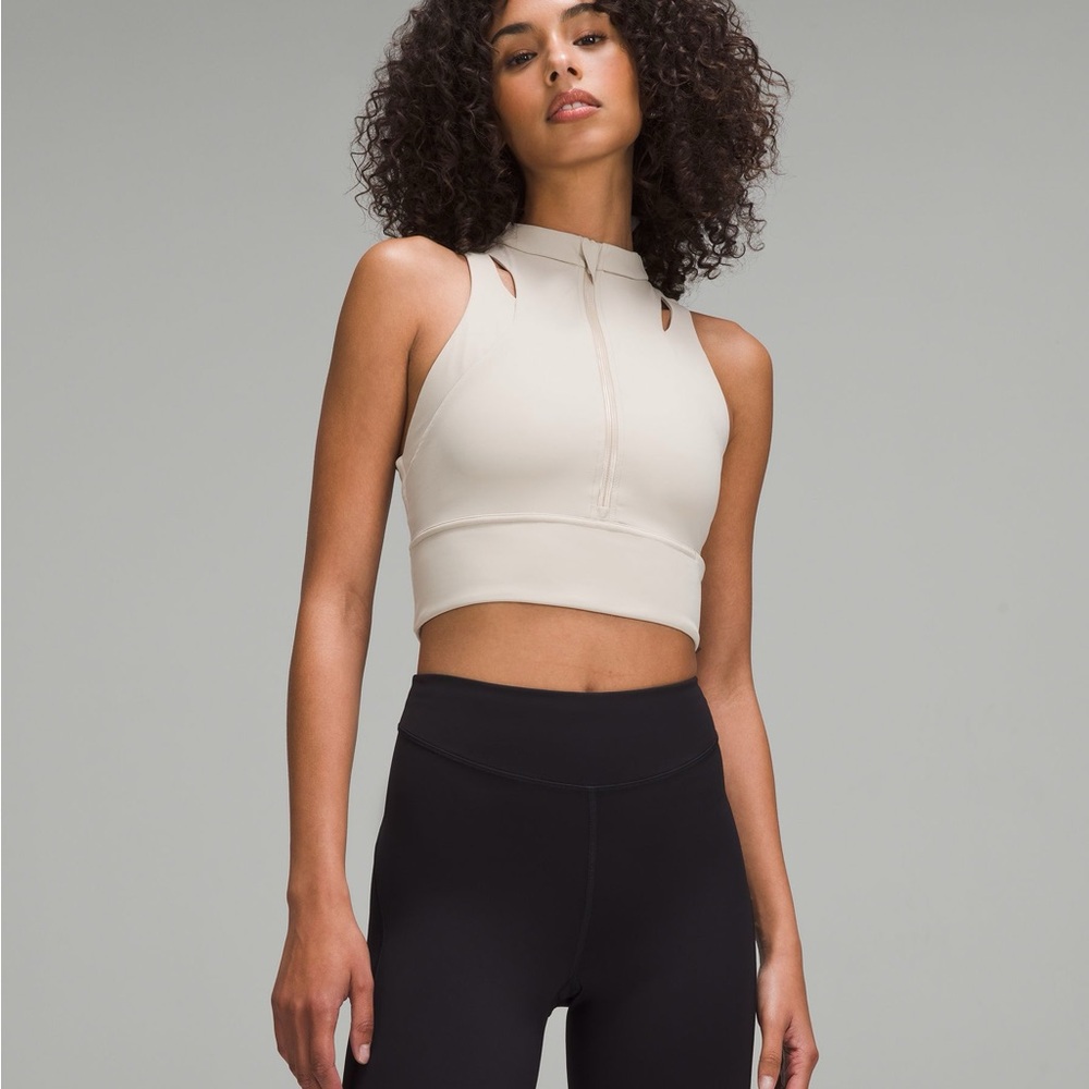 Lululemon Athletica Cream High-Neck Tank Top